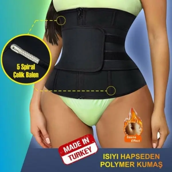 Erkek / Kadın Fitmia 5 Adet Çelik Balenli Sauna Kemer