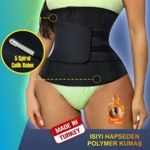 Erkek / Kadın Fitmia 5 Adet Çelik Balenli Sauna Kemer